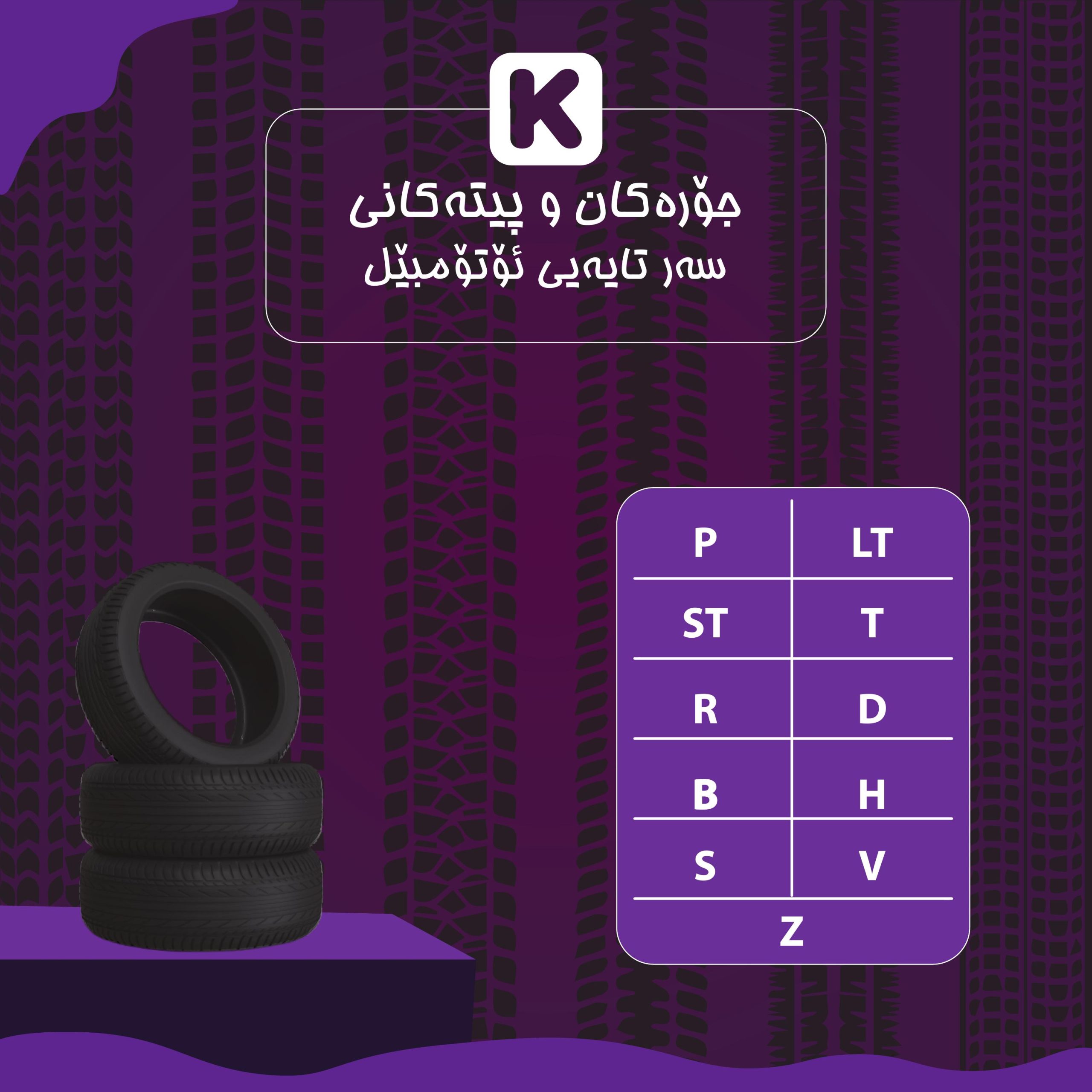 جۆرەکانی تایە