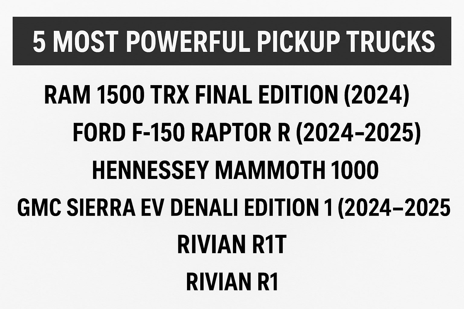 5 بەهێزترین ئۆتۆمبێلی pickup