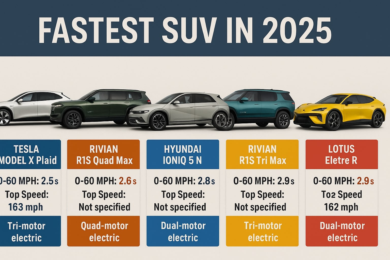خێراترین ئۆتۆمبێلی SUV لە ساڵی 2025